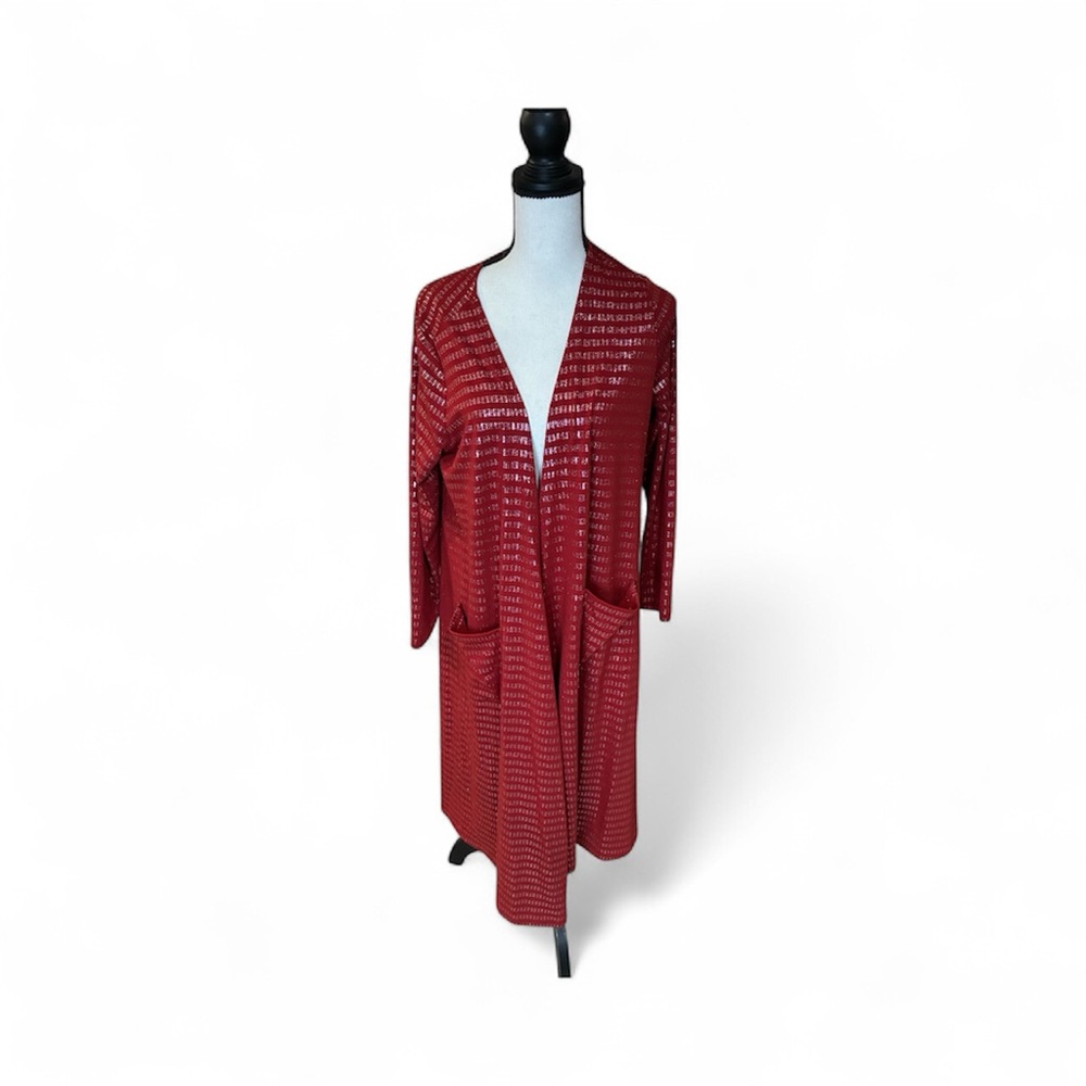 LuLaRoe Red Open-Front Cardigan